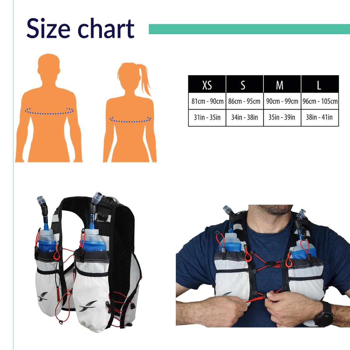 Trail Vest - Size chart