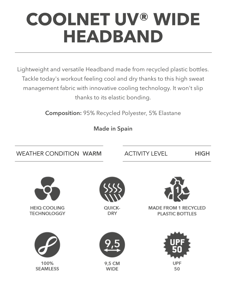 CoolNet UV Headband Wide Info