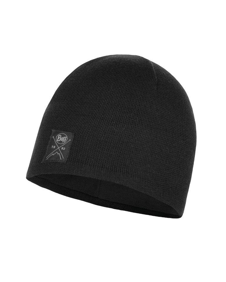 Buff Hat Knitted Solid Black Polar